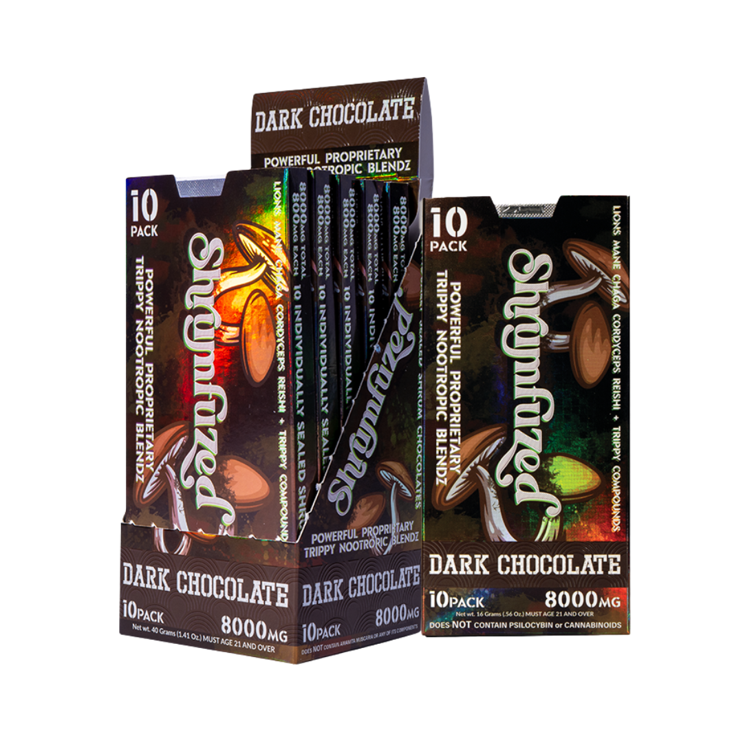 Shrumfuzed 10pk Chocolates 800mg – Dark Chocolate