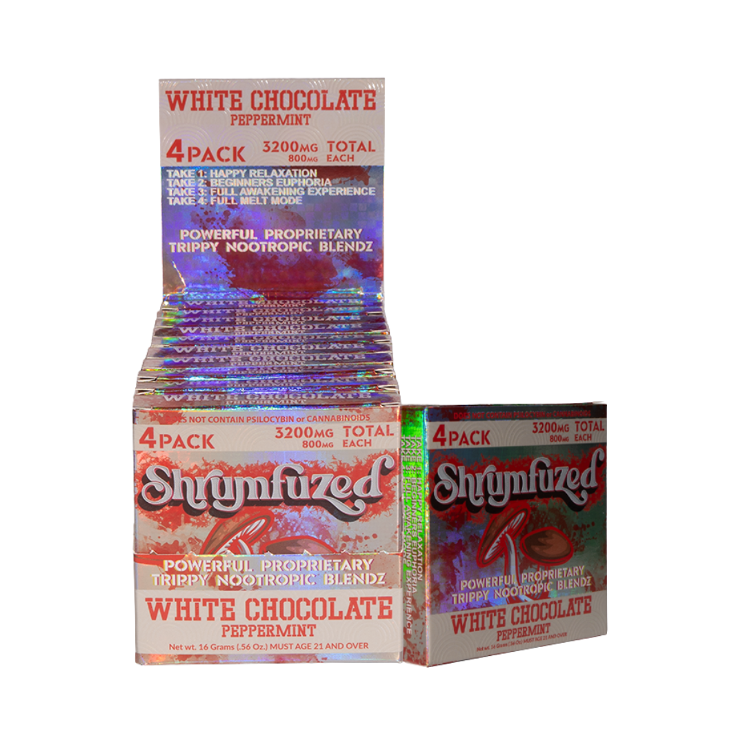 Shrumfuzed 4pk Chocolates 800mg – White Chocolate Peppermint